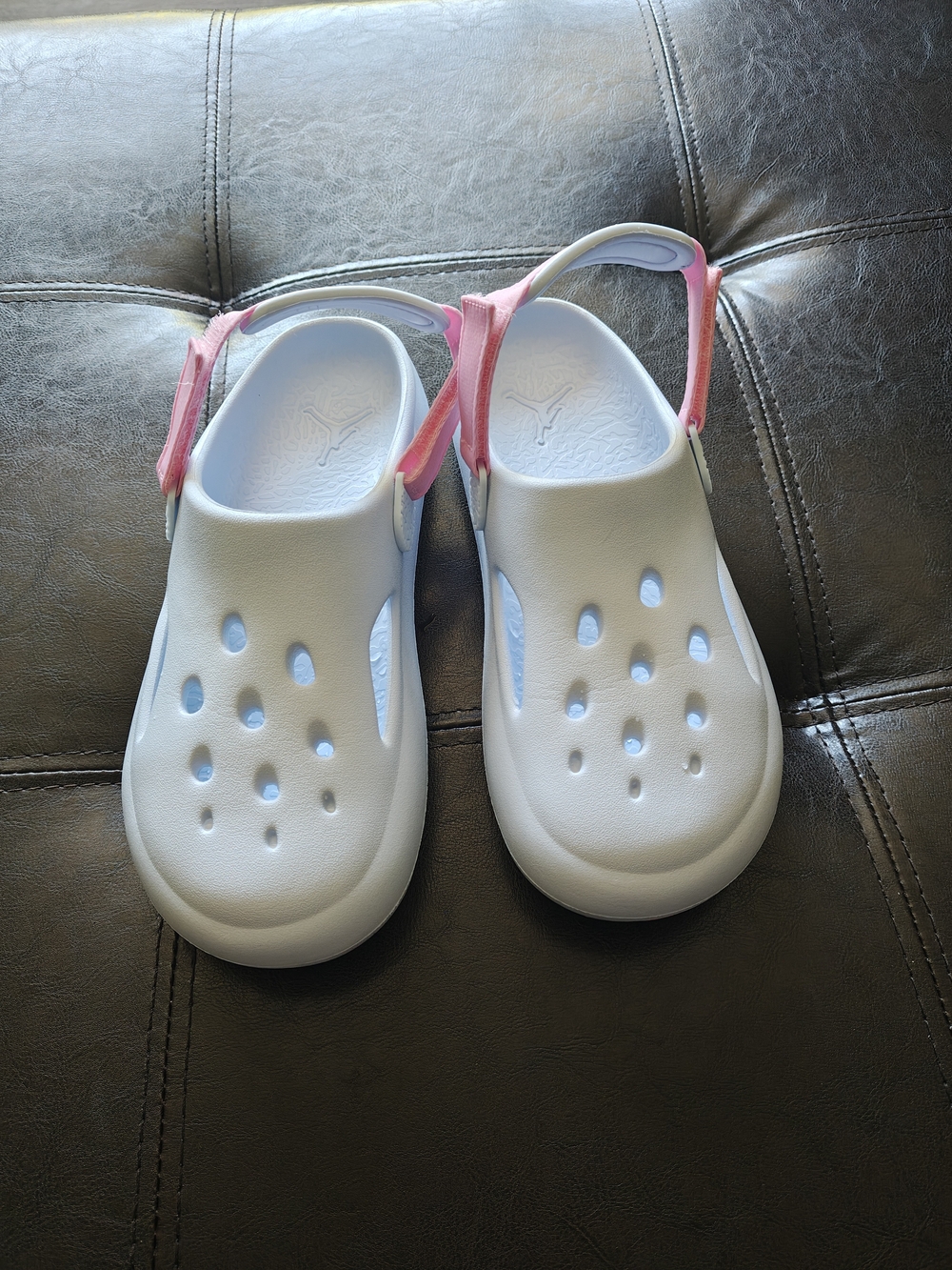 Jordan Hydrip Kids' Light Blue Clog Sandals with Pink Heel Strap